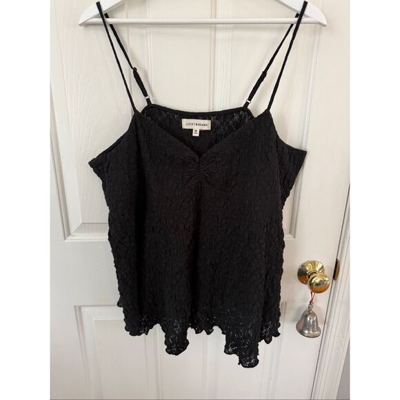 Lucky Brand Tops - Lucky Brand Black Textured Stretch Swing Tank sz XXL